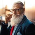 Senior hipster man portrait